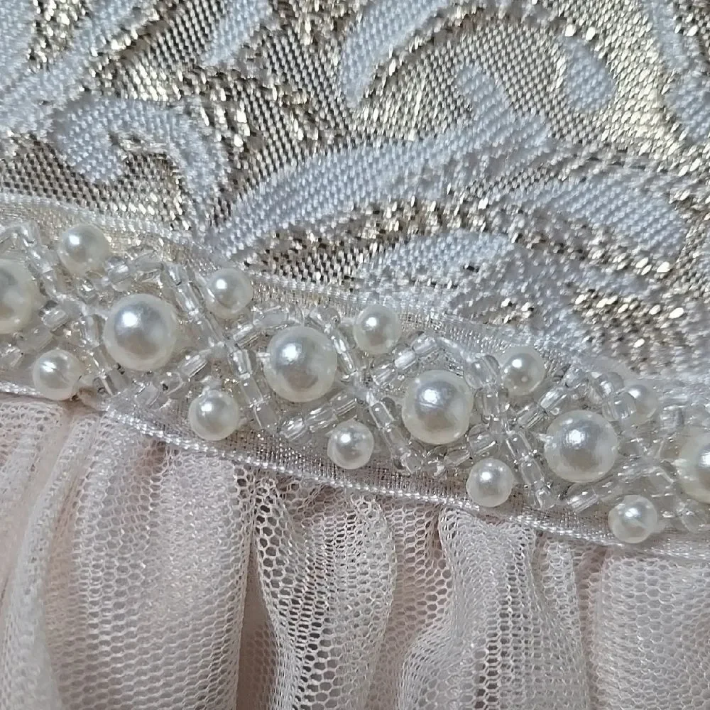 Biscotti Elegant Dress Gold Metallic Damask Flower Girl Formal Party Wedding